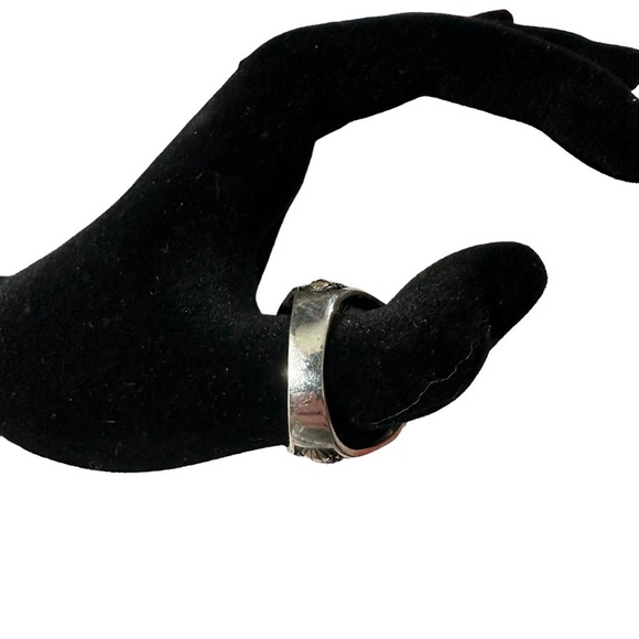 Artisan Crafted Ornate 925 Sterling Silver White Buffalo Cabochon Size 11 14.5g - Picture 6 of 14